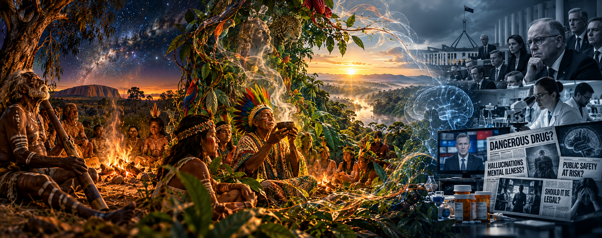 Ancient/modern digital art Ayahuasca Australia